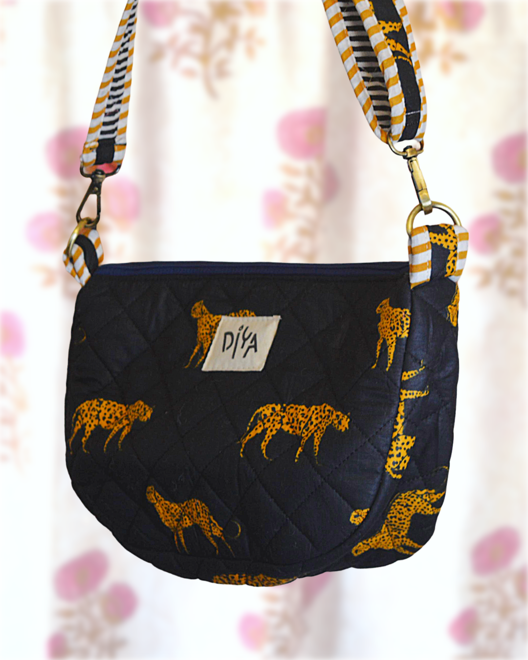 Black Cheetah Sling Bag