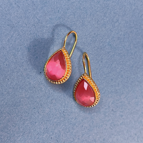 Versatile Pink Pocket Hoop Earrings