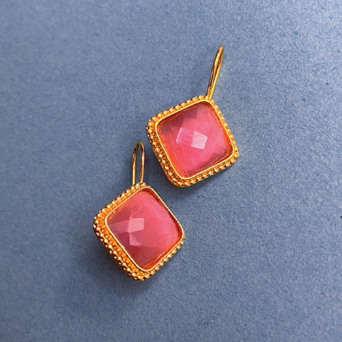 Elegant Pink Drop Earrings