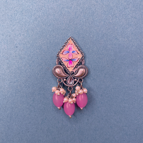 Stylish Pink Cone Rock Drop Earrings