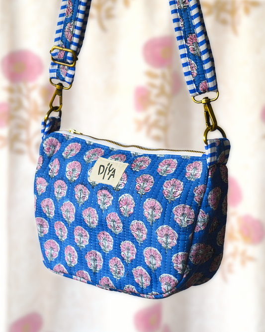 Blue Blossom Cross Body Bag
