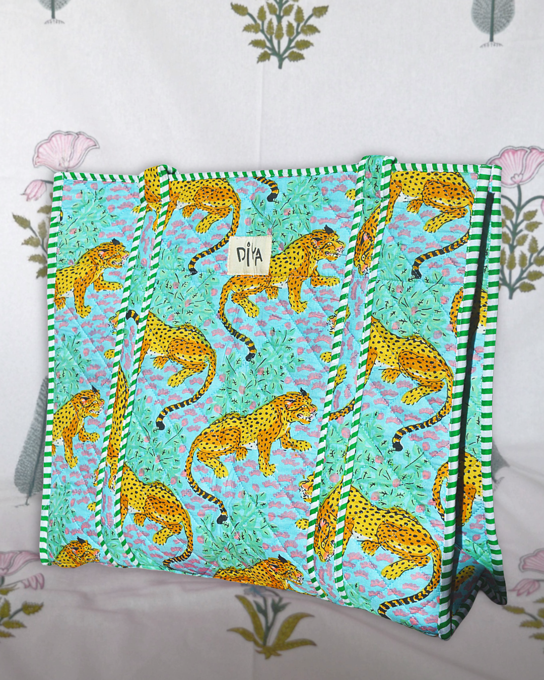Lime Cheetah Laptop Tote