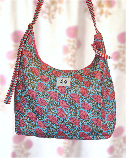 Indigo Bloom Shoulder Bag