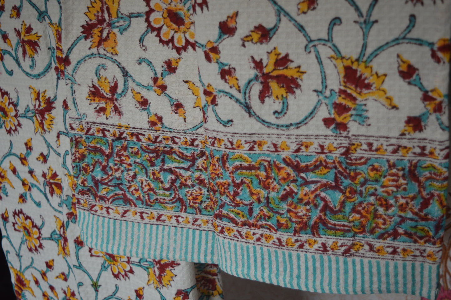 Yellow Floral Cotton Towel Set