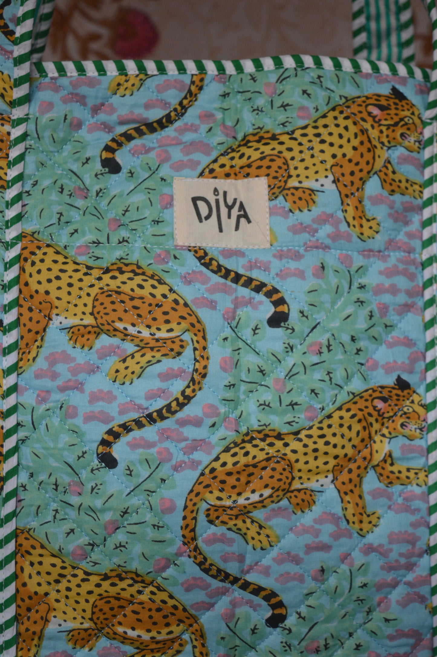 Lime Cheetah Laptop Tote