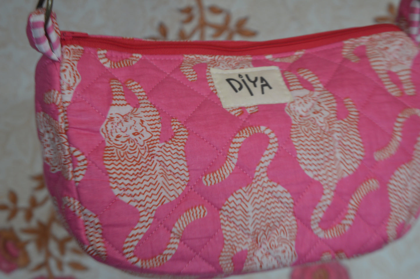 Pink Tiger Print Crossbody Bag