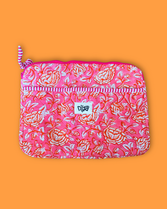 Pink Floral Laptop Sleeve 14”