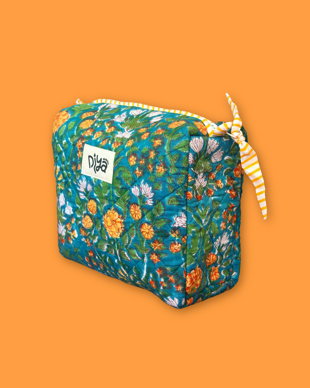Green Floral Large Wash Bag