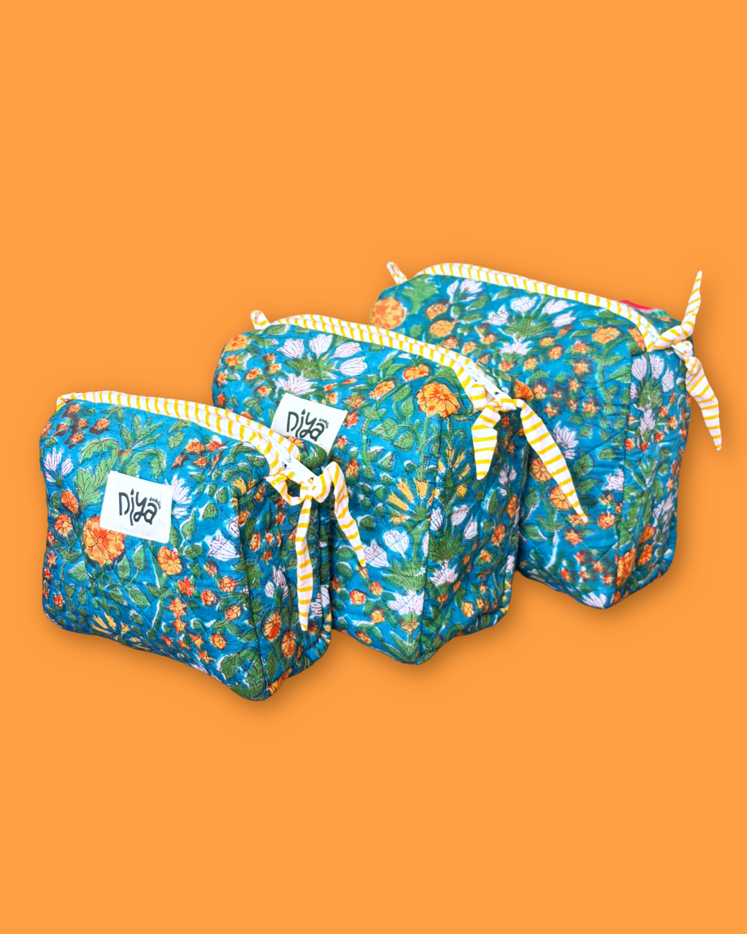 Green Floral Large Wash Bag