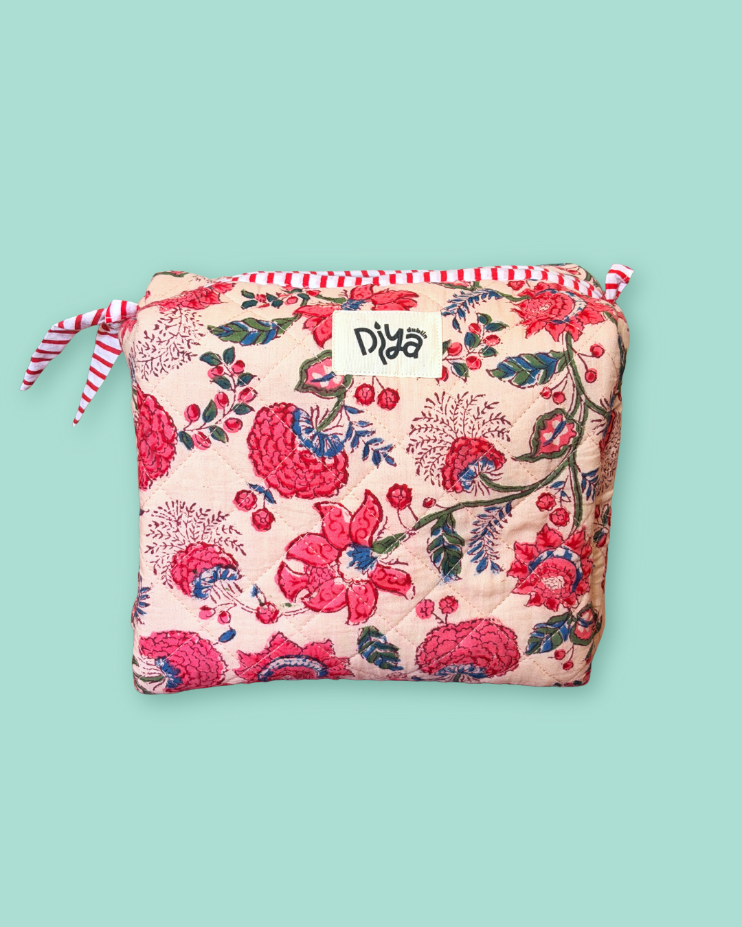 Vintage Pink Floral Large Wash Bag