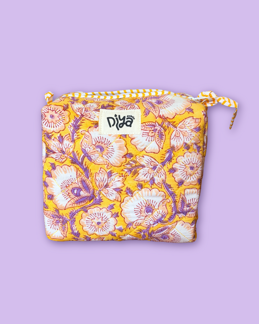 Vintage Yellow Floral Large Wash Bag