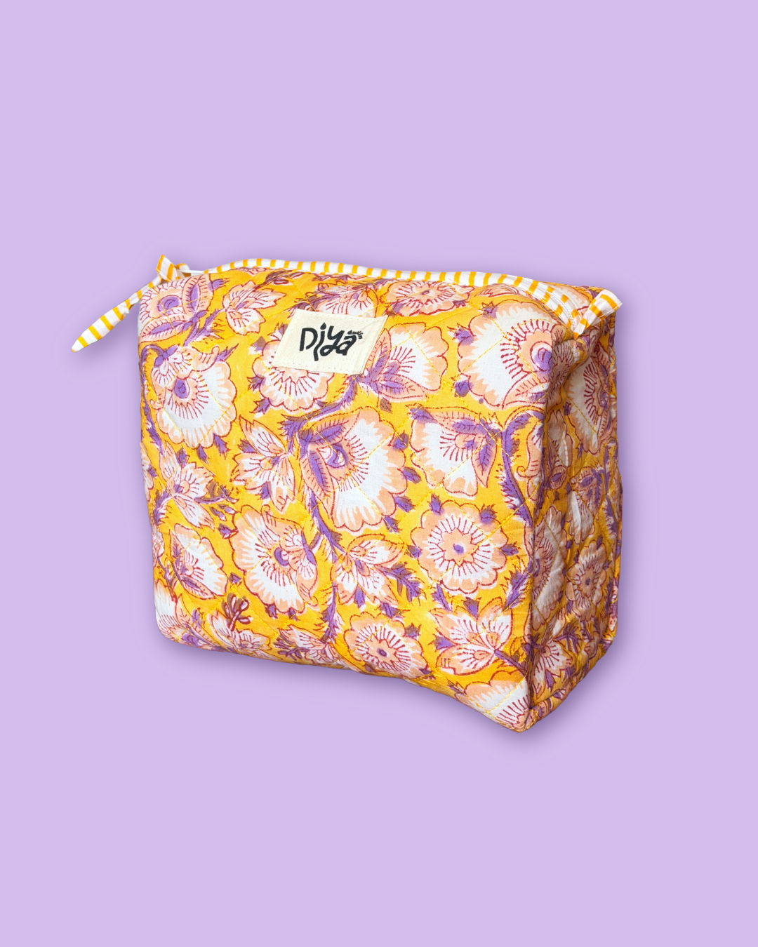 Vintage Yellow Floral Large Wash Bag