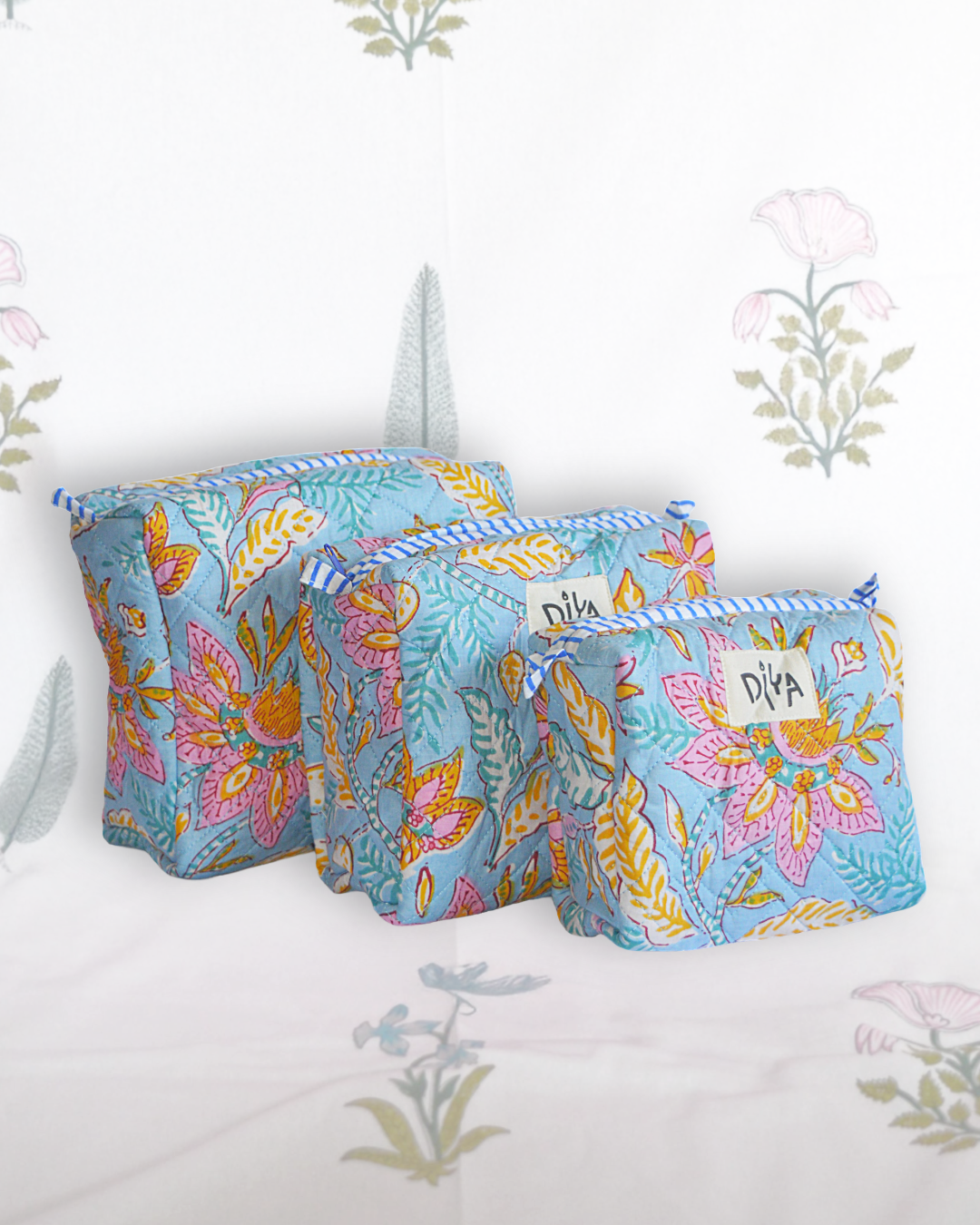 Blue Garden Large Wash Bag