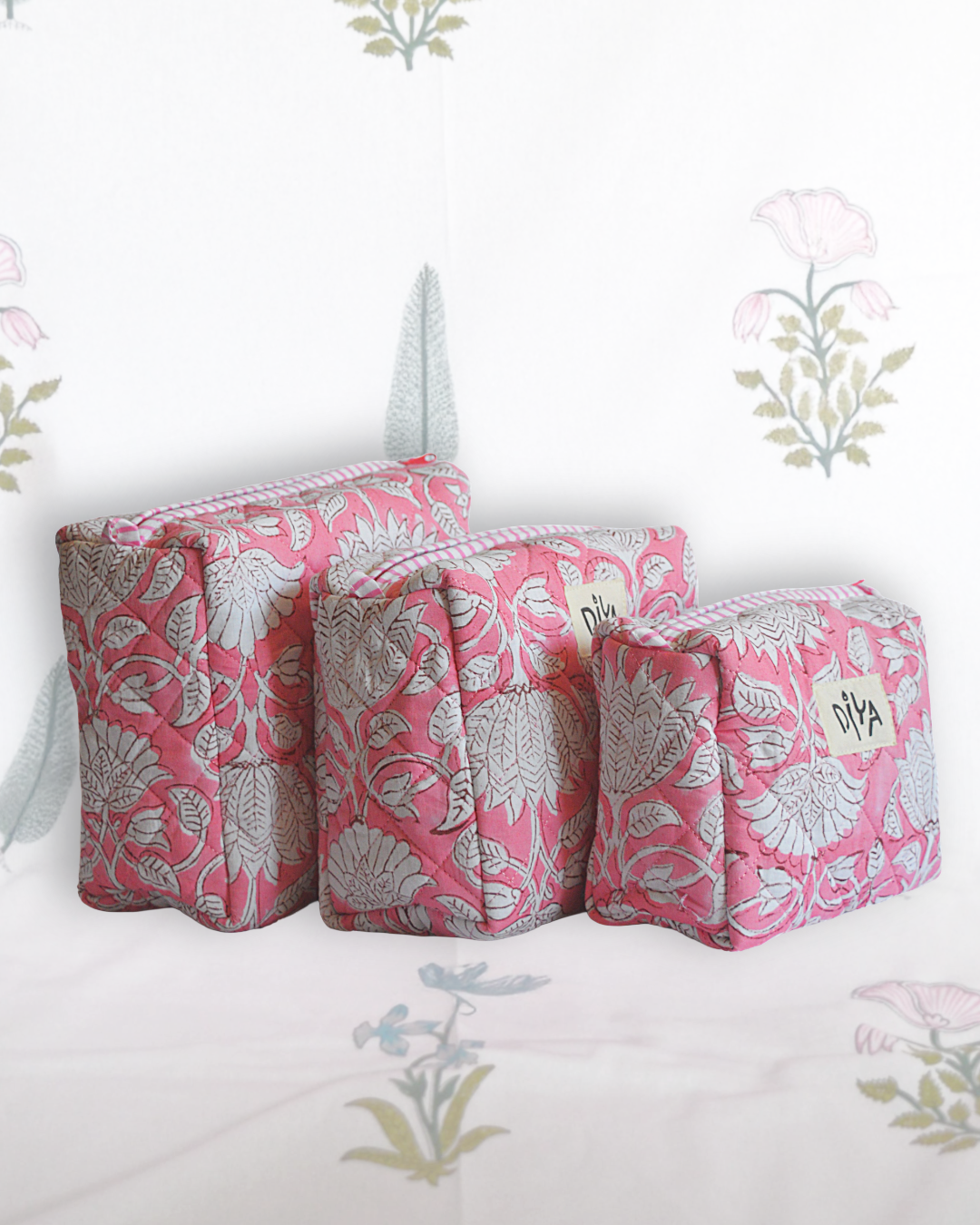 Pink Garden Small Wash Bag