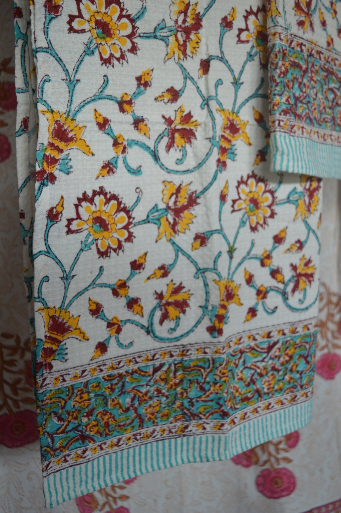 Yellow Floral Cotton Towel Set