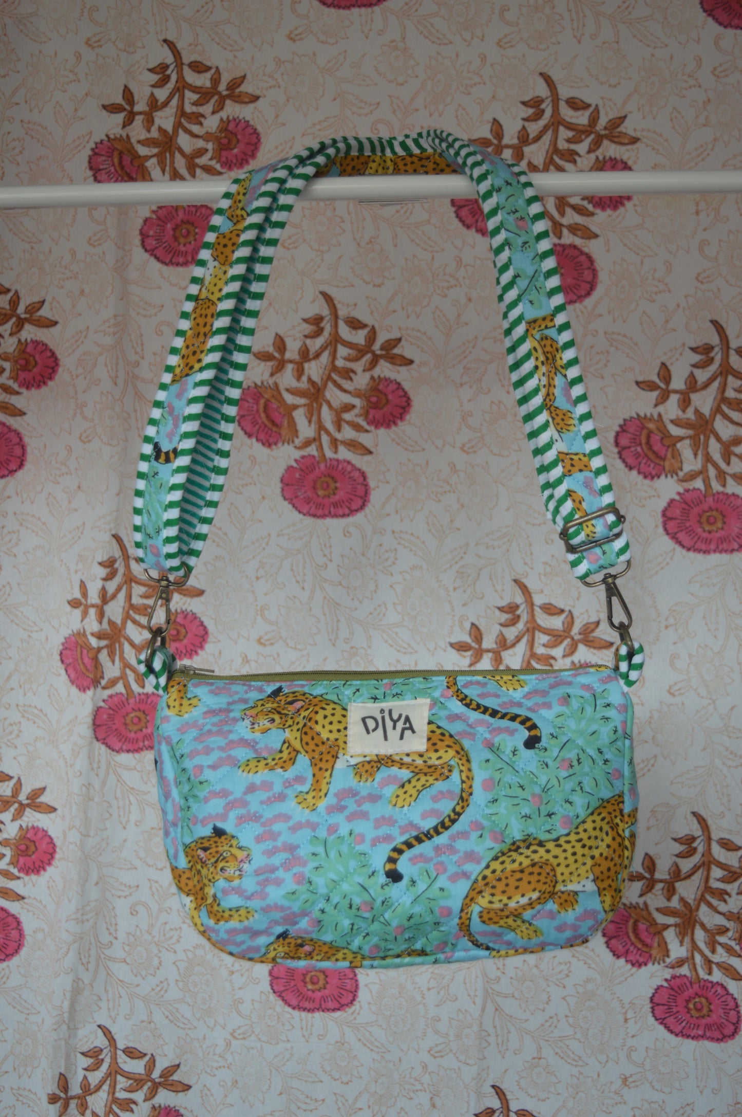 Green Cheetah Crossbody Bag